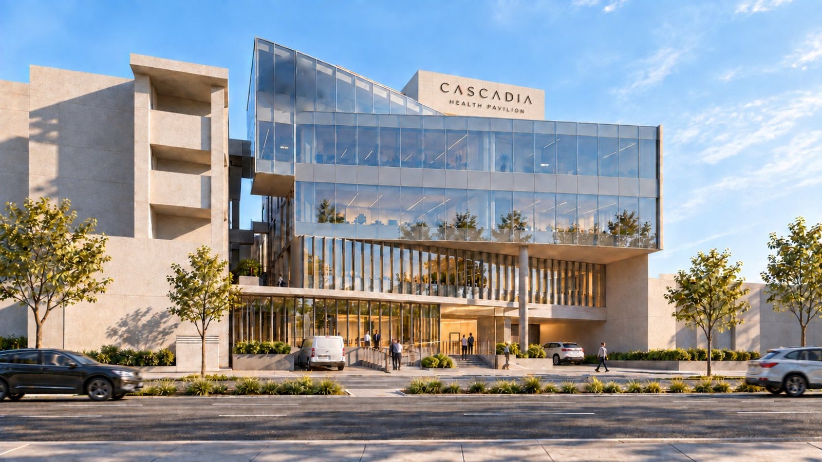 Architectural rendering of Cascadia Health Pavilion on West 15th Street, North Vancouver